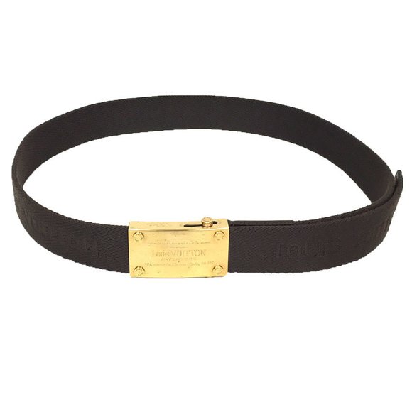 Louis Vuitton LOUIS VUITTON Santur Bengal Belt M9800 85/34 size Canvas Brown Gol